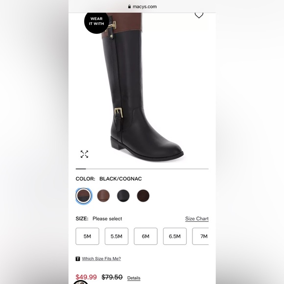 NWT -  Never out of box -  Women’s size 5 tall black/brown boots - Picture 2 of 5